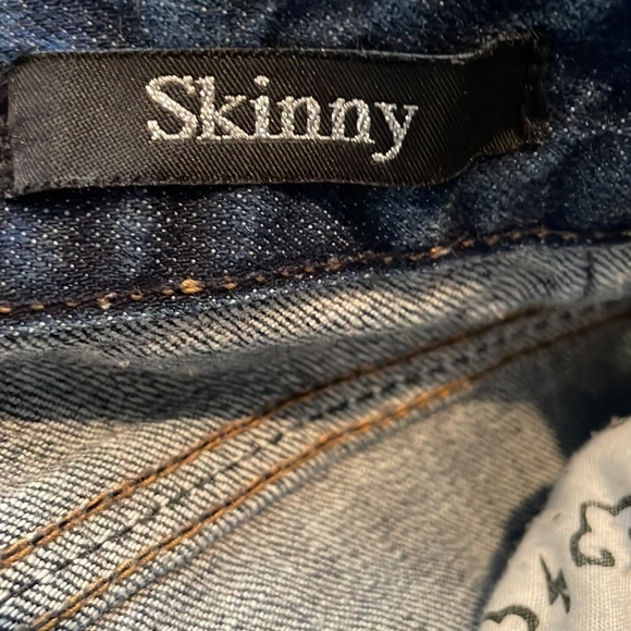 Rerock for Express Jeans Size 8 Distressed/Paint Stretch Skinny - Picture 12 of 14